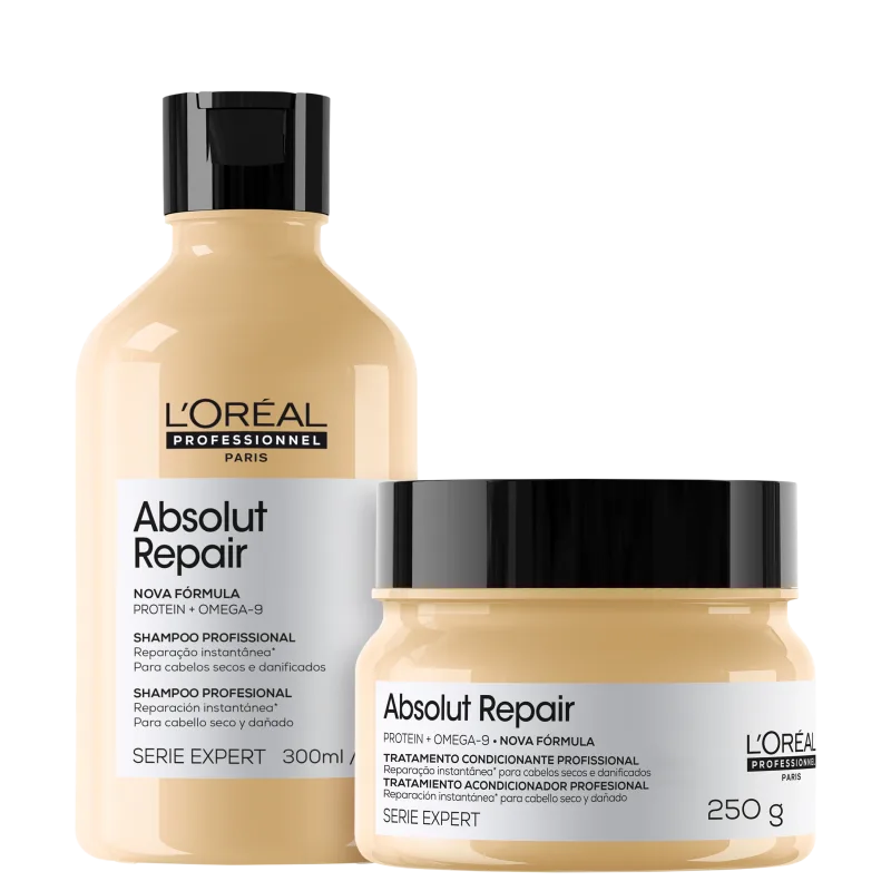 Kit L'Oréal Professionnel Serie Expert Absolut Repair Omega-9 + Protein Instant Resurfacing (2 Produtos)