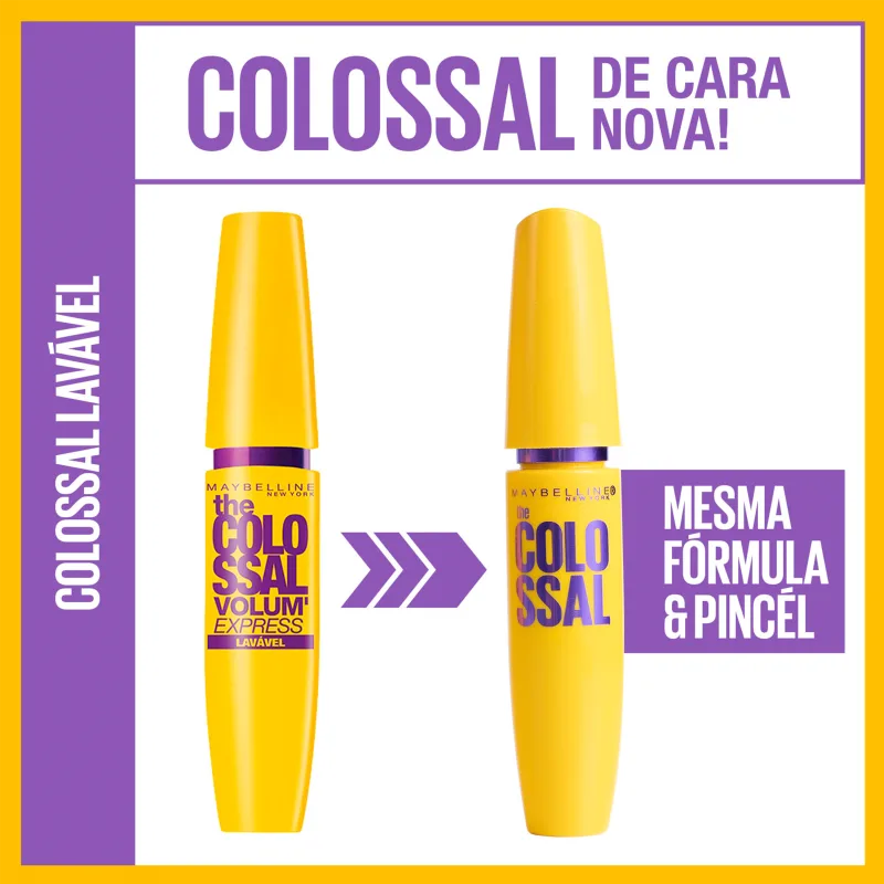 Maybelline The Colossal Volum'Express Lavável Preto - Máscara de Cílios 9,2ml
