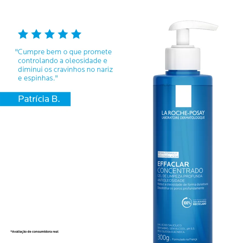 La Roche-Posay Effaclar Concentrado - Gel de Limpeza Facial 300g