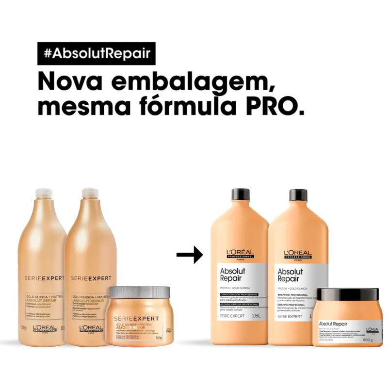 Kit L'Oréal Professionnel Serie Expert Absolut Repair Gold Quinoa + Protein Salon Trio (3 Produtos)